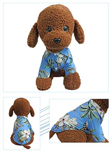 Lhyz Park Hawaiian Beach Print Pet Dog Cat T-Shirts Cute For Small To Medium Dog Cats Cool Summer Vest Camp Shirt Clothes (Xs, Sea And Flower) #TOP7