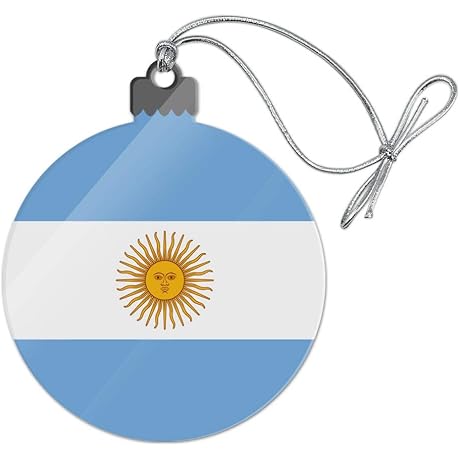 Ornate Argentina Soccer Christmas Tree Ornament