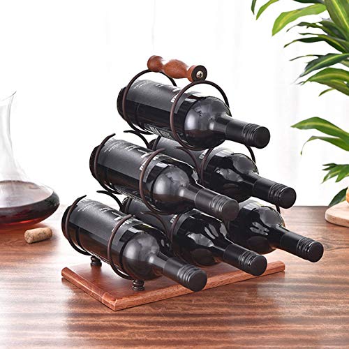 Soporte para botellas metal 6 lugares negro miniatura 2