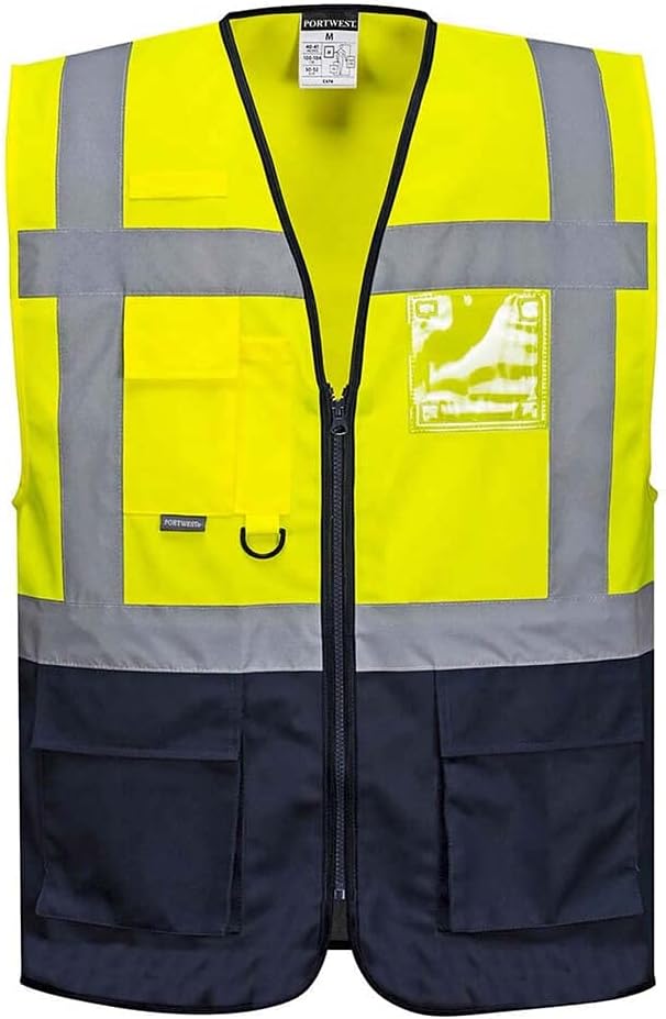 Portwest C476YNR5XL Chaleco Ejecutivo, Varsovia, 5XL, Amarillo (Yellow/Navy)