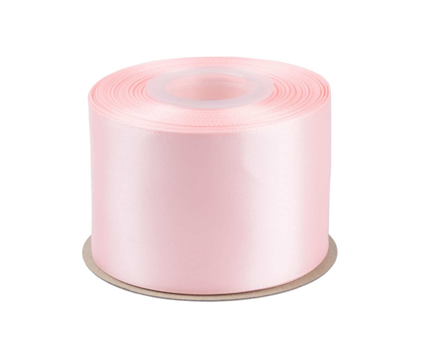 Ruban satin double face 63mm rose clair emballage cadeau et loisirs