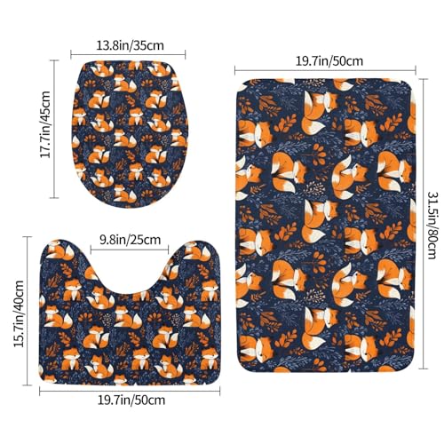 Tapis de salle de bain absorbant et antidérapant motif renard mignon - 3
