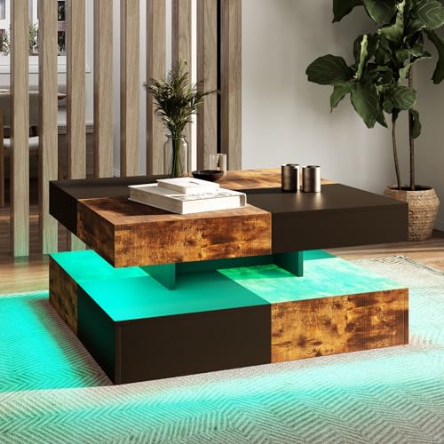 HedoAjim LED Coffee Table for Living Room, Living Room Table