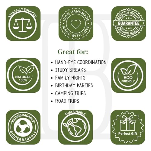 The Great Indian Bazaar Classic Wooden Green Cup & Ball Toss Catch Ball Fun Skill Game Set Gift Game Activity for Adults Birthday Party Favor Sets for Hand Eye Coordination & Fun