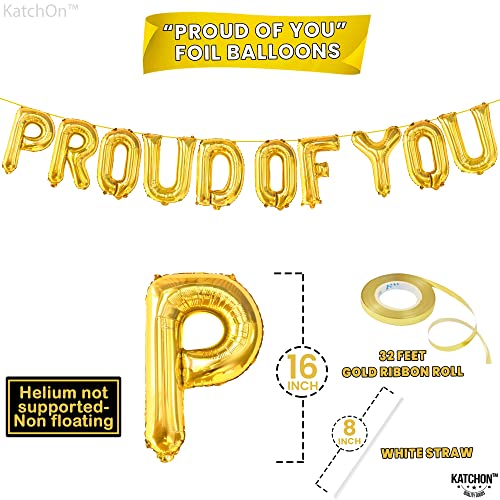 Image of Gold Proud of You Balloons - 16 Inch, Mylar Foil Balloon Banner For Graduation Party Decorations, We Are So Proud Of You Balloon Banner For Graduation Decorations 2026, Graduation Party Decor, KatchOn