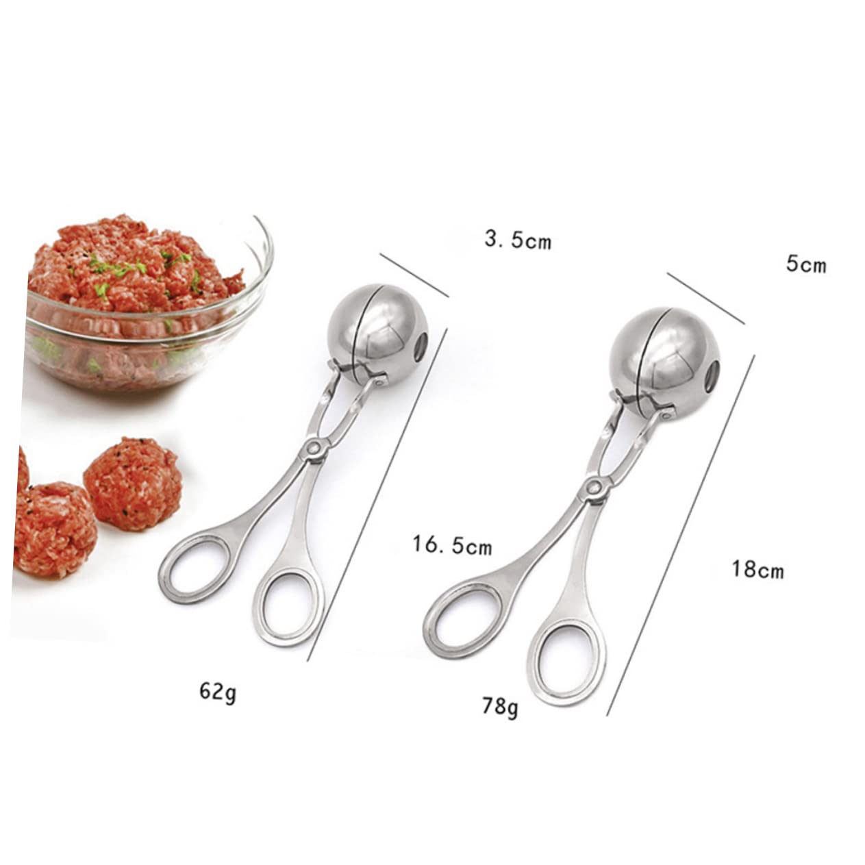 Garneck 1pcs Stainless Steel Meatball Maker Food-grade Clip for Meatballs Convenient Kitchen Gadget for Prep