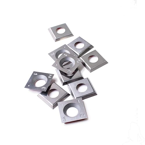 Miniatura 4 de 10 paquetes de 0.551 in de insertos de carburo indexables para cepilladora espiralhelicoidal y cuchillas de corte de carburo de repuesto con