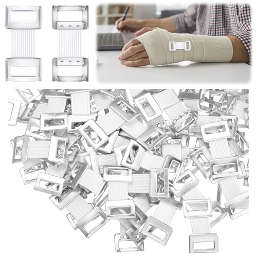 30 Pcs White Elastic Bandage Clips Reusable Bandage Clips with Stretch Metal Clasps Secure Fastening Clips for Fixing Various Bandages and Gauze Bandaging Supplies