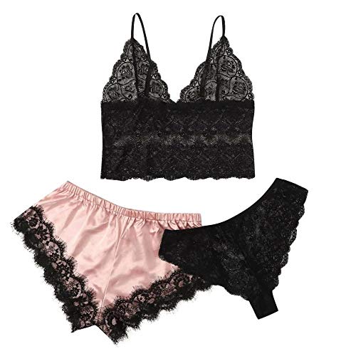 Ensemble de lingerie sexy en dentelle avec porte-jarretelles et G-string pour femme