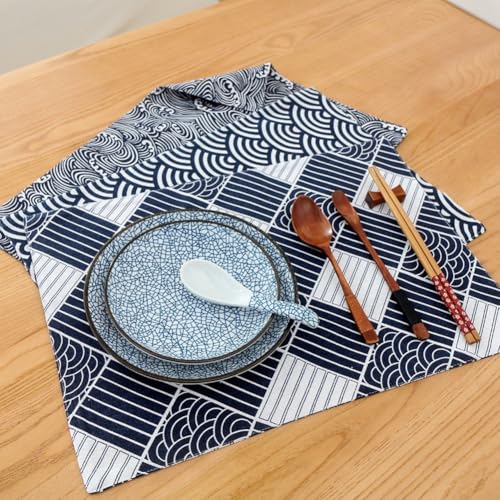 Napperon Japonais de Qualité Durable | Set de Table Vagues d'Océan