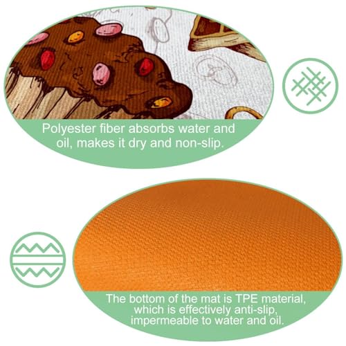 Tapetes de cocina con diseño de donas y panqueques lavables para dar vida a tu hogar 6