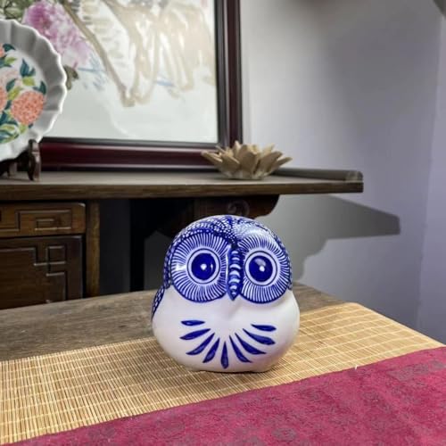 Estatua de Búho para Decoración de Hogar Azul miniatura 5