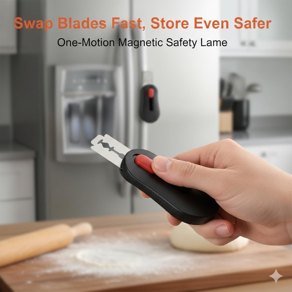 Bread Scoring Lame for Sourdough – Stainless Steel Razor Blade with Ergonomic Handle – Precision Dough Scorer for Artisan Bread Baking