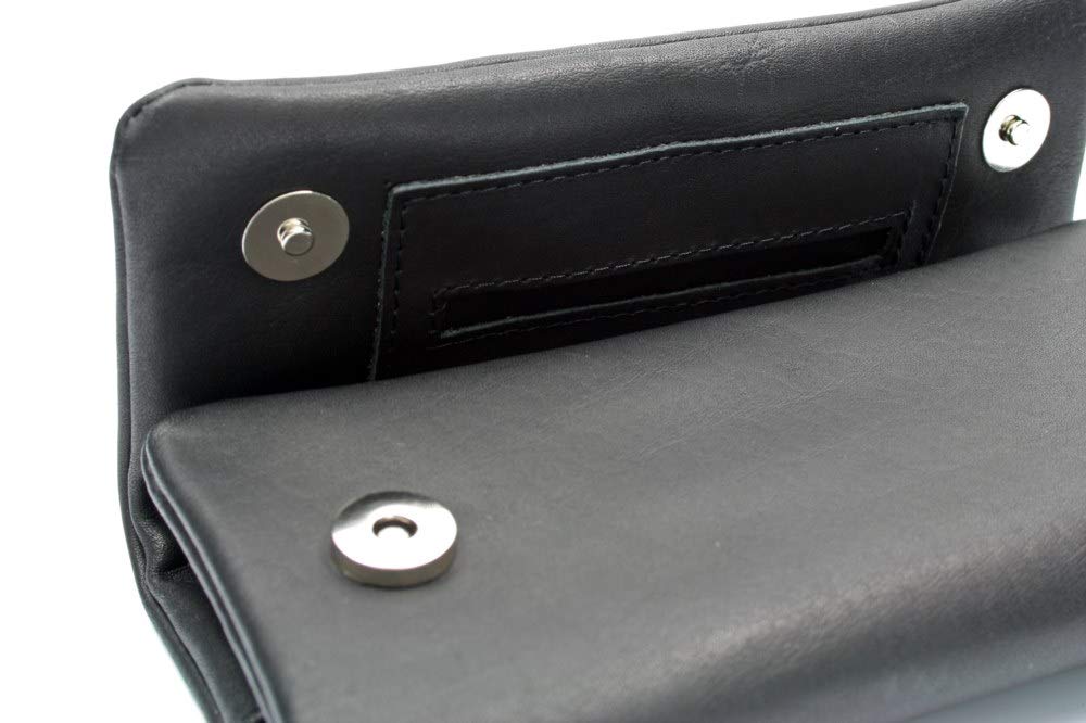 Borsa girevole in pelle nera per tabacco 2010-1 Roll Your Own Pouch, Nero , Contemporaneo vintage
