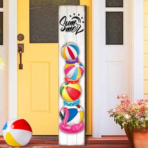 Chitidr Summer Front Porch Sign Wooden Beach Door Sign Outdoor