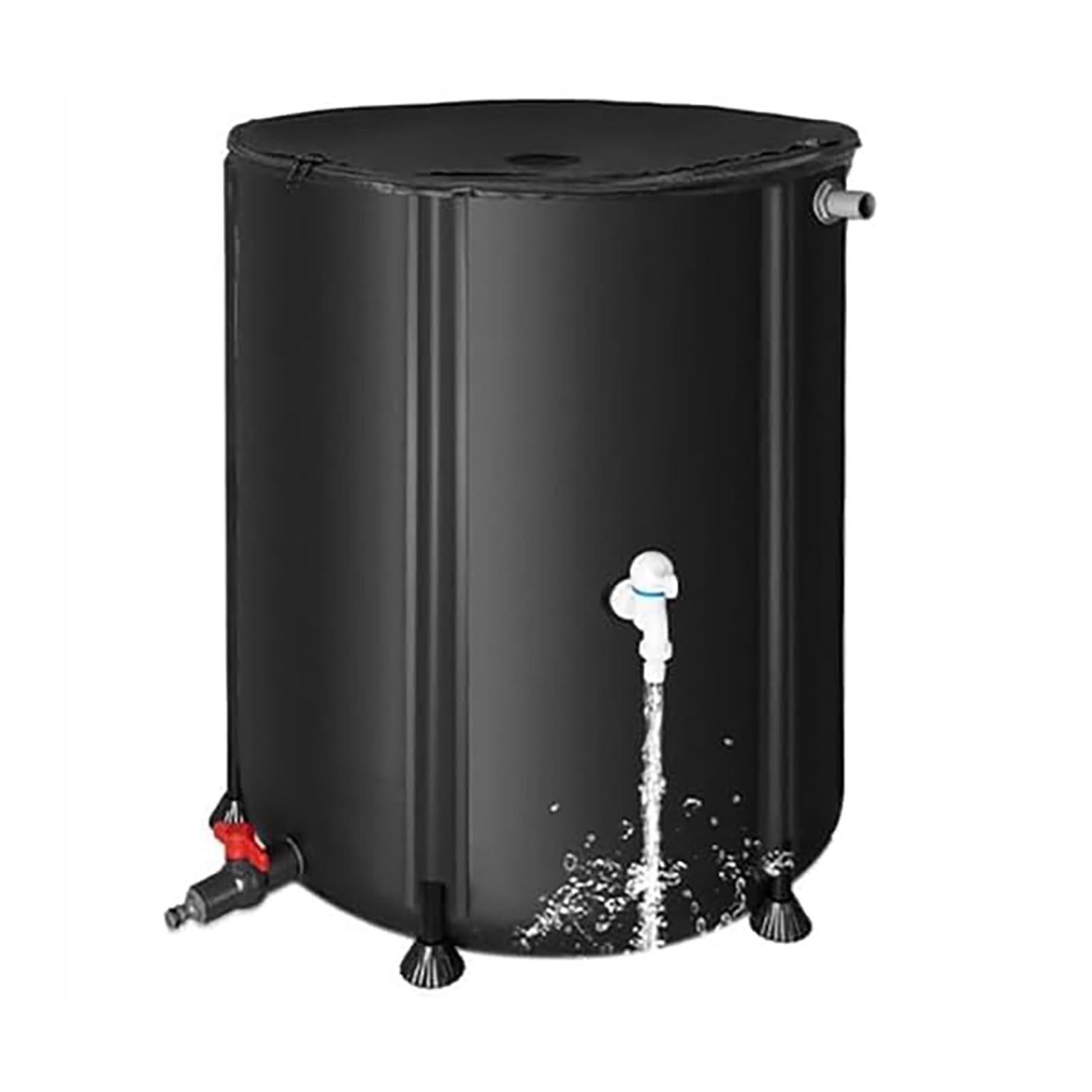 Contenitori pieghevoli for lo stoccaggio dell'acqua a botte di pioggia, sistema di raccolta portatile dell'acqua piovana(Black,66 gallons)