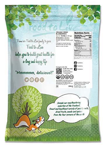 Organic Dried Blueberries, 12 Pounds – Non-Gmo, Whole Berries, Lightly Sweetened, And Coated With Sunflower Oil, Kosher, Vegan, Unsulfured, Bulk. Rich In Antioxidants. Perfect For Snacking, Baking. #TOP1