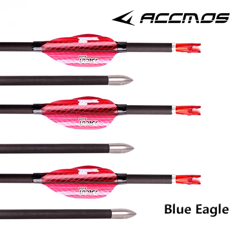 12 pz Caza Práctica Flecha ID 4.2mm Pluma en Espiral Flecha,Eje Flechas de Carbono Puro, para Arco Compuesto Arco Recurvo Tiro con Arco