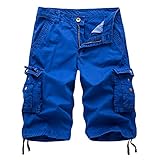 Leward Men's Cotton Twill Cargo Shorts Outdoor Wear Lightweight (US, Numeric, 38, Regular, Regular, Blue)