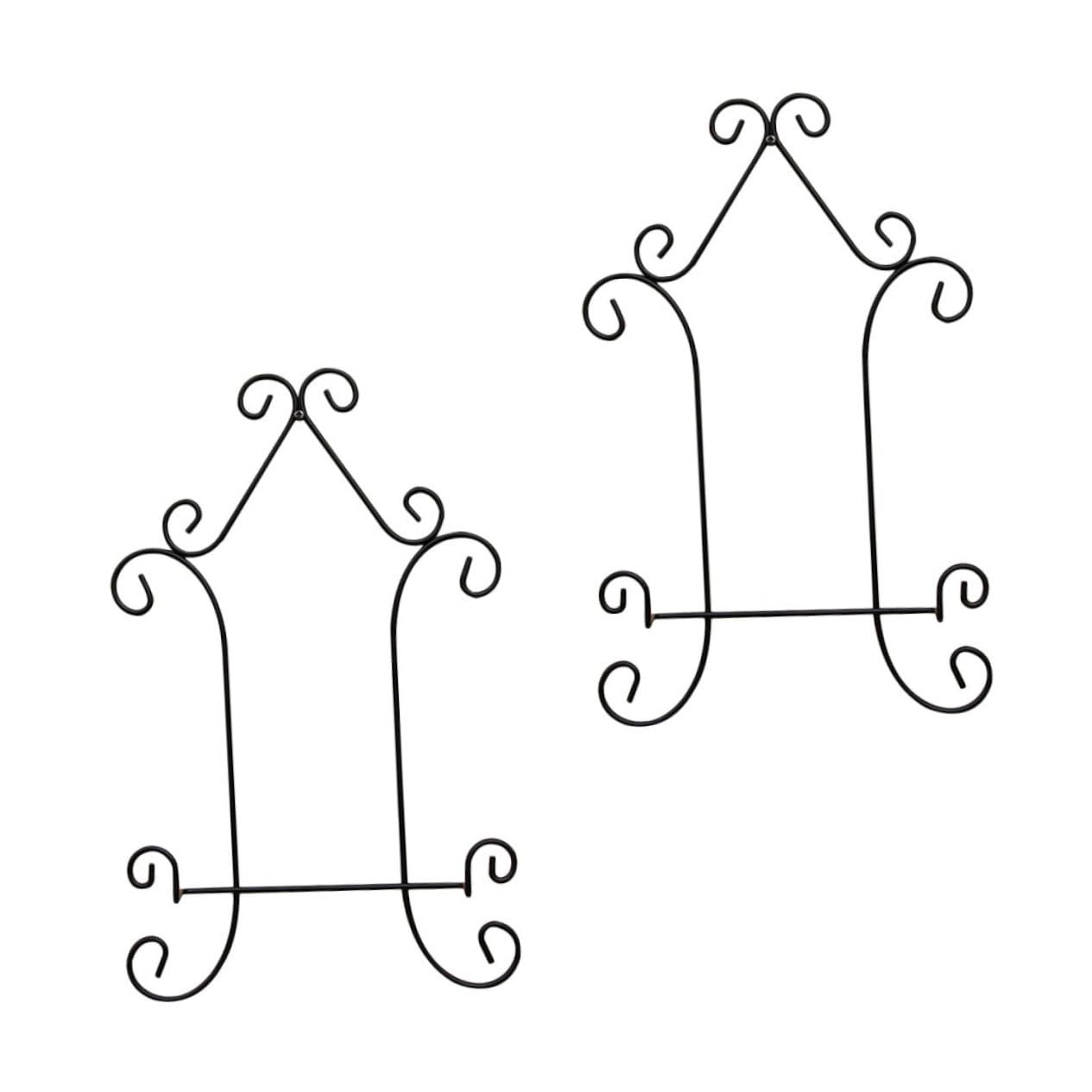 Happyyami 2pcs Plate Display Rack Vintage Wall Holder for Artwork Trays Platter and Jewelry Sturdy and Minimalist Design for Home and Office Organization