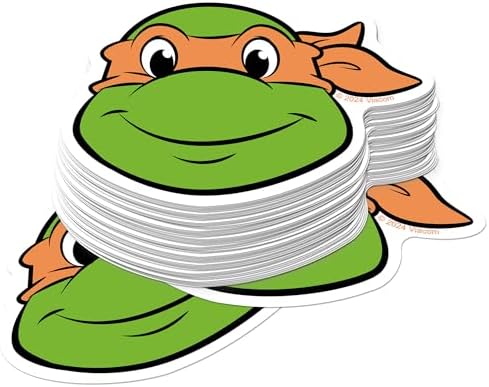 Amazon.com: TMNT Michelangelo Headshot 50ct Vinyl Large Deluxe Sticker ...