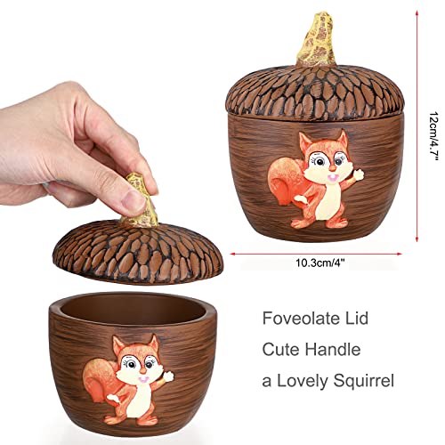Hipiwe Decorative Jewelry Box Small Pinecone Keepsake Box With Lovely Squirrel Trinket Organizer Container Jar Jewelry Storage Boxes For Ring Earrings Candy Coins And Small Collections #TOP3
