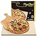 Pierre à Pizza Pour Four, Barbecue et Barbecue à Gaz, Set de Pierres à Pizza en Cordiérite, Pierre à Pizza Rectangulaire Avec Pelle à Pizza en Bois, Idéale Comme Pierre à Pain (38 x 30 cm)