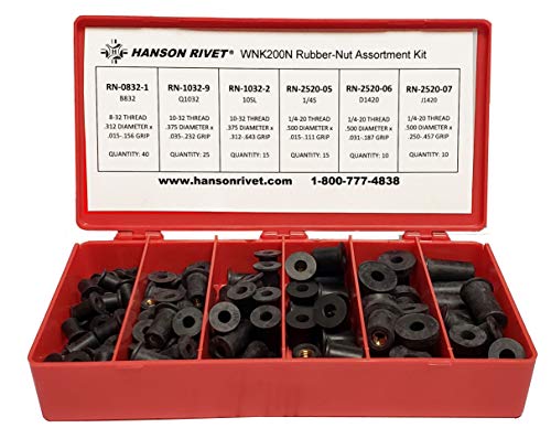 WNK200N Marine Rubber NUT KIT. an Assortment of Over 100 Rubber Inserts Designed to Seal Out Moisture and DAMPEN Vibration.