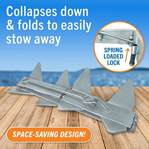 Image of Box Anchor for Boats, Folding Boat Anchor Hot Dip Galvanized, Double Sided