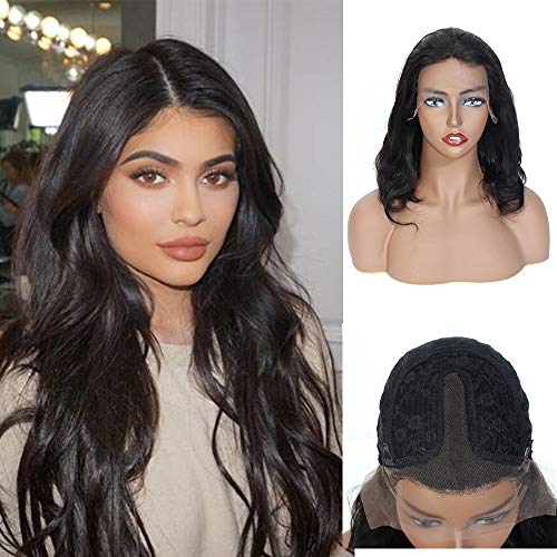 Lace front wigs Human Hair Wigs Unprocessed Brazilian Virgin Human Hair Lace Frontal Wig Natural Color (14", T-wig Body)