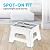 BLACK+DECKER 9'' Folding Step Stool, Foldable Collapsible Step Stools for Adults Holds Up to 330 lbs, Compact Non-Slip Surface with Carry Handle for Kitchen, Bedroom, Garden, Bathroom, White/Dark Gray