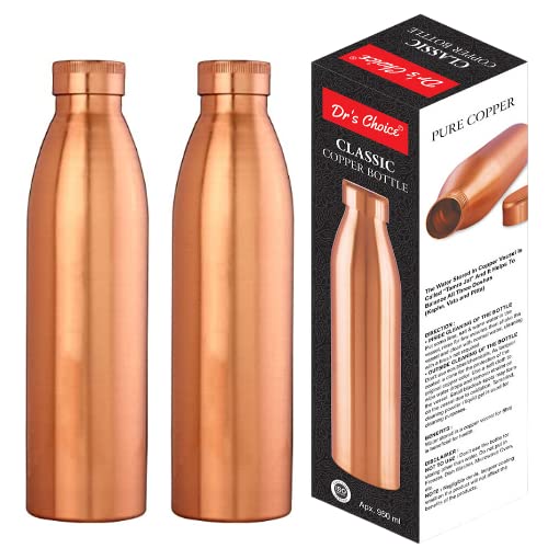 Dr's Choice Classic Pure Copper Water Bottle (950ml x Pack of 2) Best