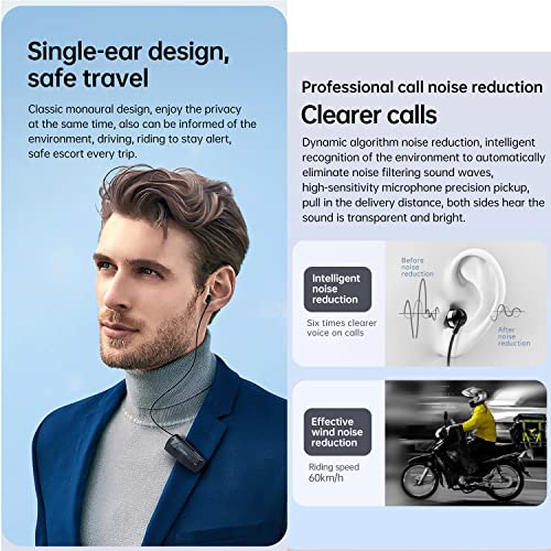 Fineblue F520 - Auricolari Bluetooth Smartphone Con Clip - Filo Retrattile In Ear - Avviso a Vibrazione integrata - Microfono Cancellazione Attiva Del Rumore - Esclusiva StoreBronzi (F520)