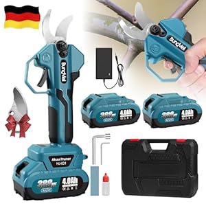 Akku-Astschere 600W Bürstenloser Motor, Elektrische Gartenschere kompatibel mit Makita 18V Akku, mit 2x 4Ah Akku, 28-45mm Schnittdurchmesser für Zweige, Garten & Äste für Männer zu Valentinstag