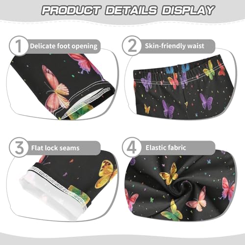 Toddler Girls Leggings Printed Yoga Pants Leggings Purple Yellow Butterfly for Kids3