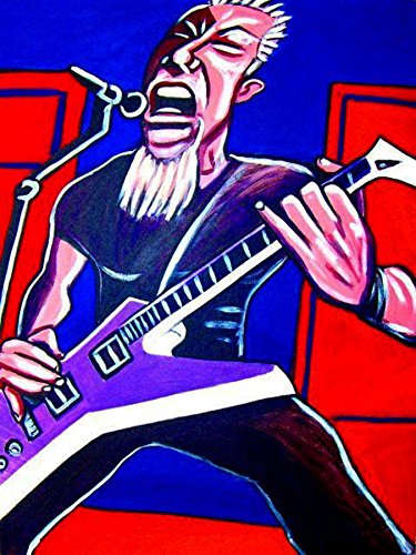 Amazon Com James Hetfield Print Poster Guitar Cd Lp Record Album Vinyl Metallica Esp Explorer Electric Black And Justice For All Handmade Products