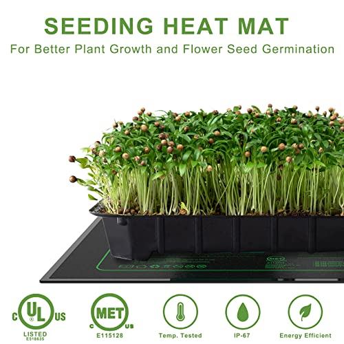 Seedling Heat Mat - Kokopro 2 Pack Durable Waterproof Heat Mat For Plants Warm Hydroponic Heating Pad For Indoor Home Gardening Seed Starter Met Standard 10" X 20.75" #TOP2