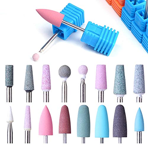 Milling Cutter For Manicure 1pcs Opt 16 Type Rubber Silicone Ceramic Milling Burr Cutter Polishing Buffer Files Electric Machine Drill Bit Tr065