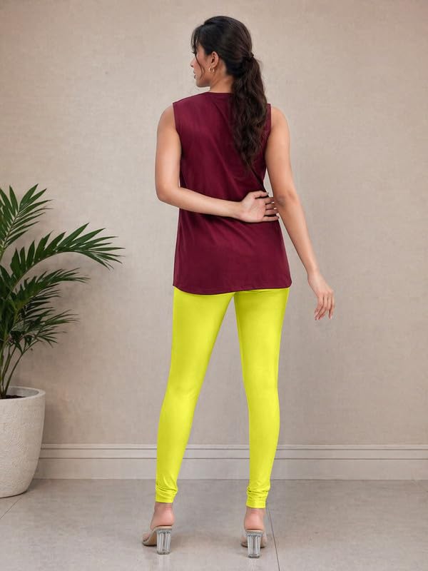 Image of TRENDMALLS Women's Microfiber Elastane Stretch Soft Churidar Length Leggings with Ultrasoft Waistband