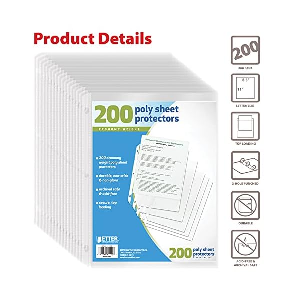 Better-Office-Products-Sheet-Protectors-200-Piece Better-Office-Products-Sheet-Protectors-200-Piece
