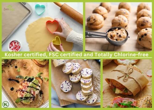 Zenlogy Parchment Paper Sheets 12X16 For Baking - Unbleached Chlorine-Free, High Heat, Non-Stick Pre-Cut Parchment Paper For Half Sheet Pans (200 Sheets) #TOP2