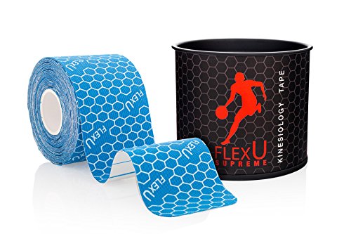 FlexU Supreme; Blue Kinesiology Tape; Pre-Cut 1 Roll Pack; Therapeutic Recovery Sports Tape