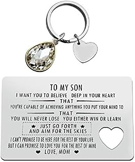 Son Gifts from Mum Engraved Wallet Insert Card for Son Graduation Gifts Inspirational Gifts for Son Christmas Birthday Gifts Encouragement Gifts for Son