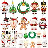 PopManko Christmas Crafts for Kids, 10 Pack Christmas Arts and Crafts Gifts for Kids, Xmas Activities Foam Stickers Craft Kits Party Bag Fillers Make Your Own Christmas Decorations (Christmas)