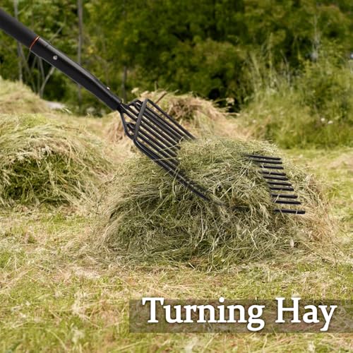 image for Nohovu Pitchfork for Gardening, 10 Tines Pitch Fork with Non-Slip Hand