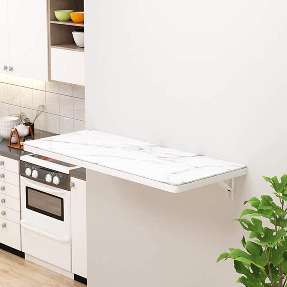 Table pliante murale en verre trempé 60x40 bureau rabattable cuisine