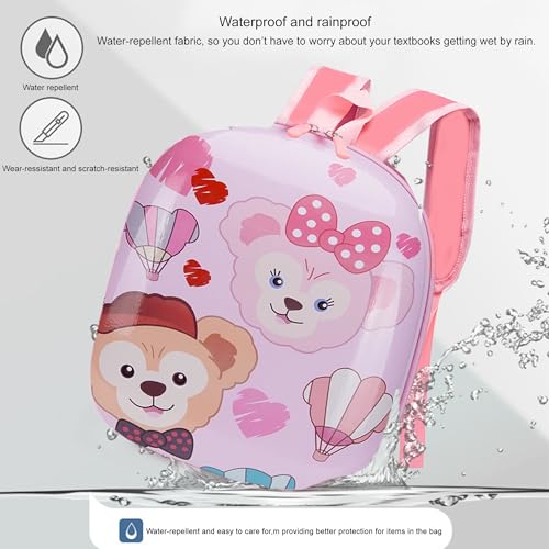 Image of BabyMoon Eggshell Multipurpose Kids Backpack | Children's School Bag for Boys & Girl's | Kids Travel Backpack | Teddy Pink