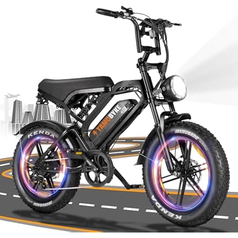 Tamobyke V20 Series Electric Bike for Adults, 1000W/2000W 28/32MPH 48V 15/18.2AH E-Bike, 20" x4.0 Fat Tire Electric Dirt Bike, Electric Motorcycle Moped Ebike (V20-PLUS-BK) Cover