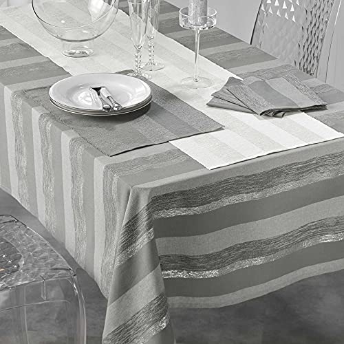 Serviettes de table gris argent en coton Eldora par lot de 4 pour table élégante - 3