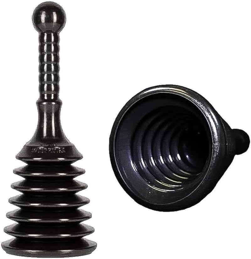 T&B® Sink and Drain Plunger for Bathrooms, Kitchens, Sinks, Baths and Showers - Powerful Unblocker Tools - Accordion Plungers to Clear and Unblock Blocked Drains - Black